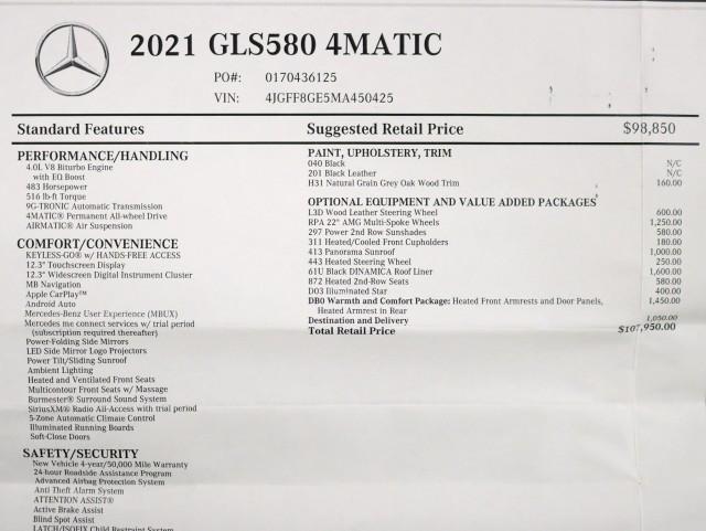 used 2021 Mercedes-Benz GLS 580 car, priced at $62,991