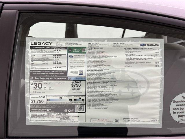 new 2025 Subaru Legacy car, priced at $28,194