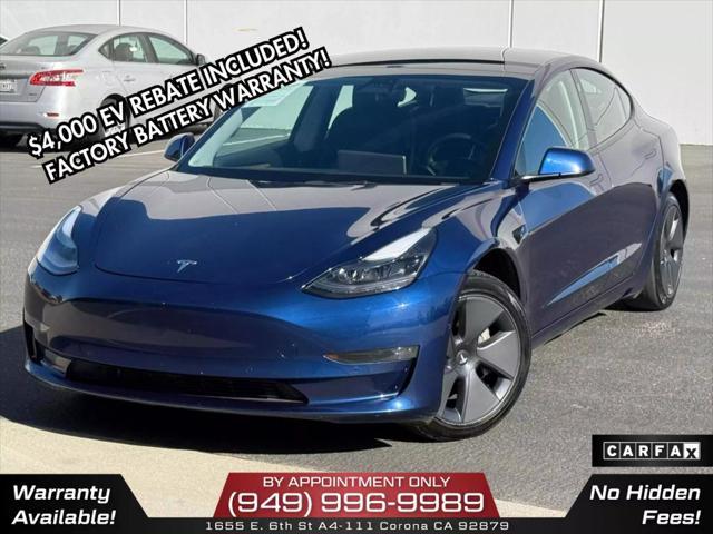 used 2022 Tesla Model 3 car, priced at $17,950