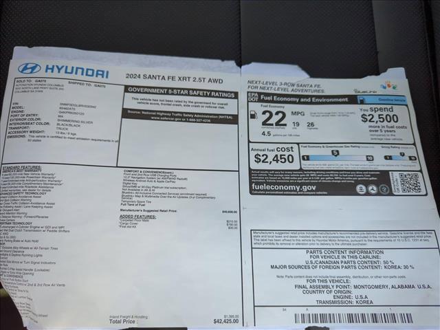 new 2024 Hyundai Santa Fe car, priced at $40,619
