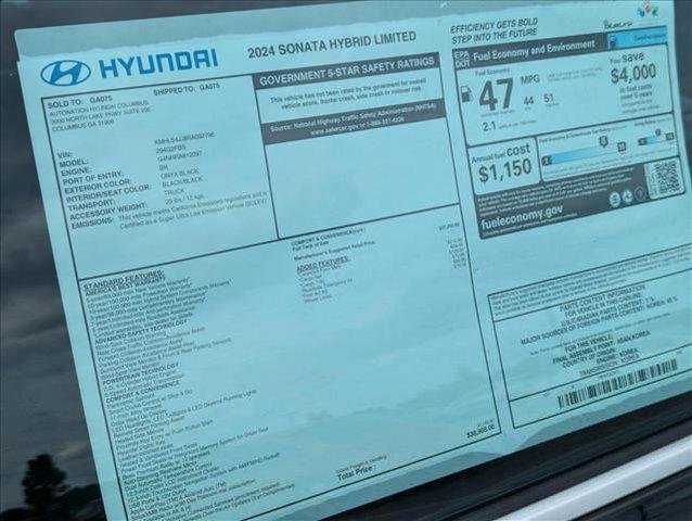 used 2024 Hyundai Sonata Hybrid car, priced at $33,449