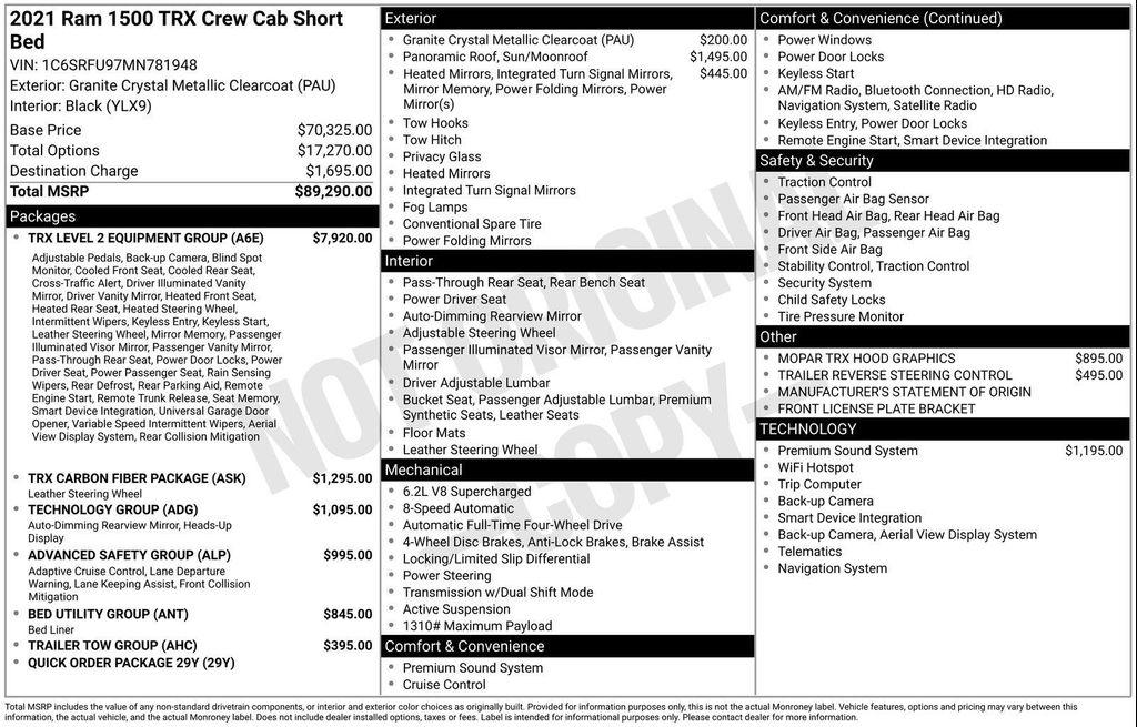 used 2021 Ram 1500 car, priced at $75,111