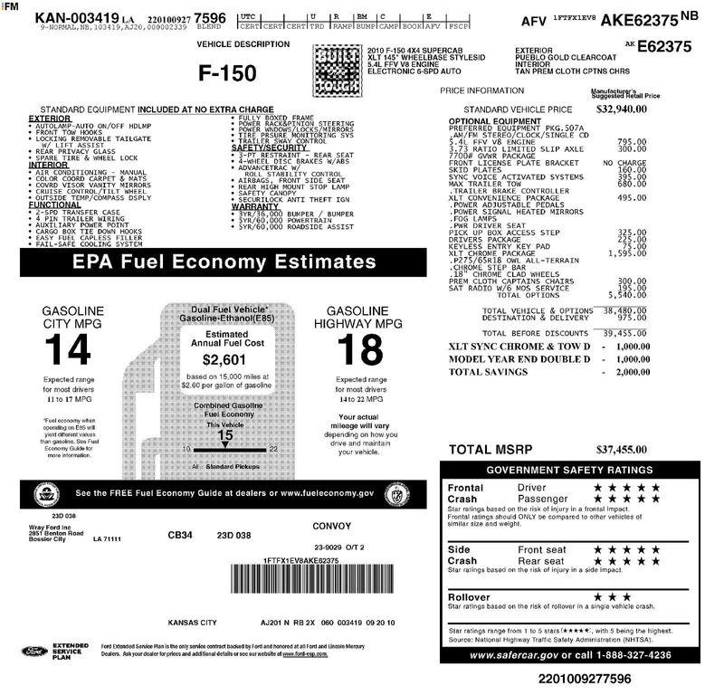 used 2010 Ford F-150 car, priced at $7,427