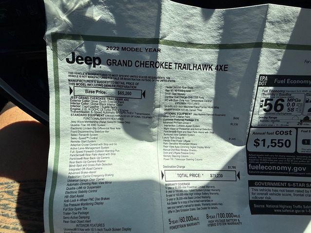 used 2022 Jeep Grand Cherokee 4xe car, priced at $37,890