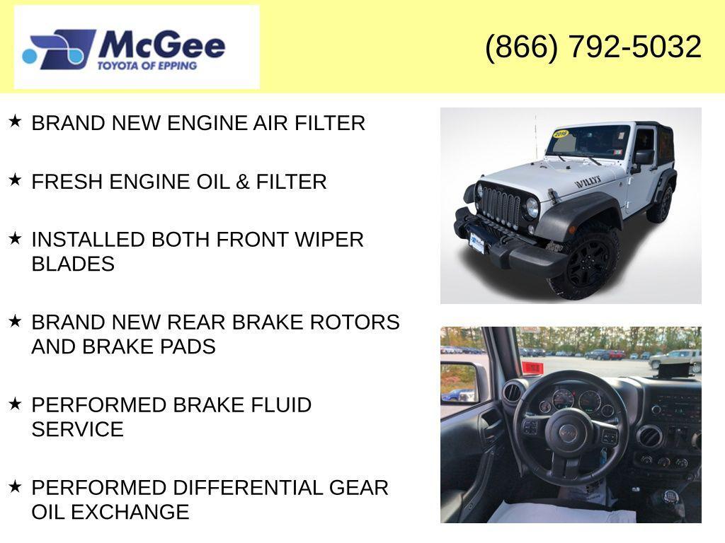 used 2016 Jeep Wrangler car, priced at $15,488