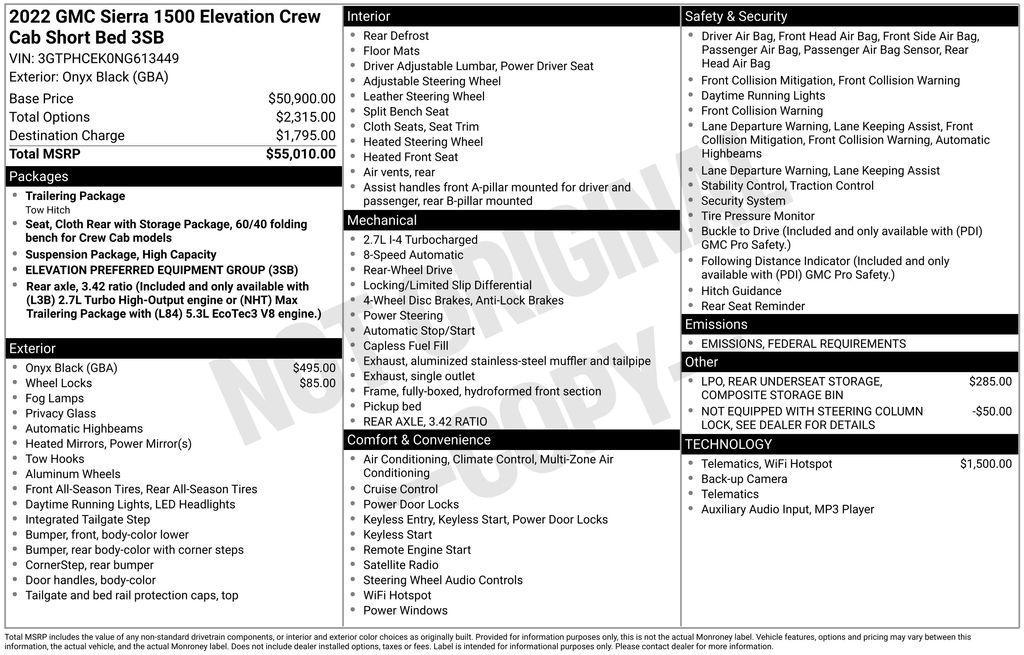 used 2022 GMC Sierra 1500 car, priced at $34,250