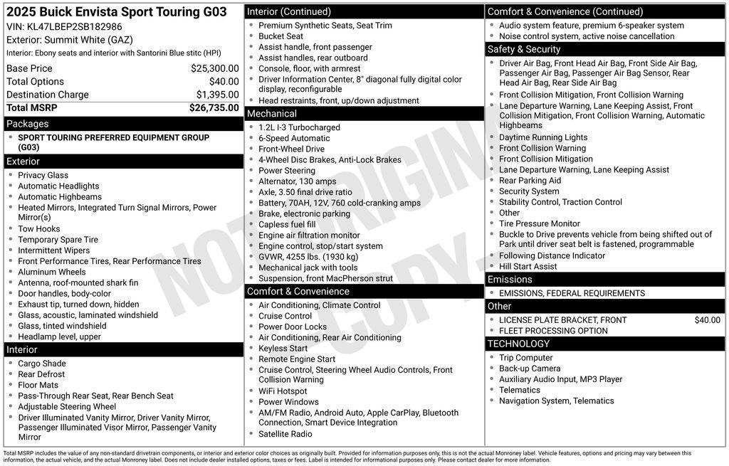 used 2025 Buick Envista car, priced at $25,500