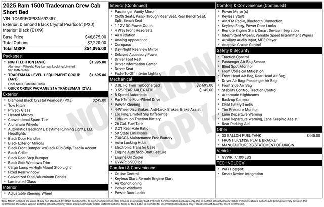 new 2025 Ram 1500 car, priced at $55,945