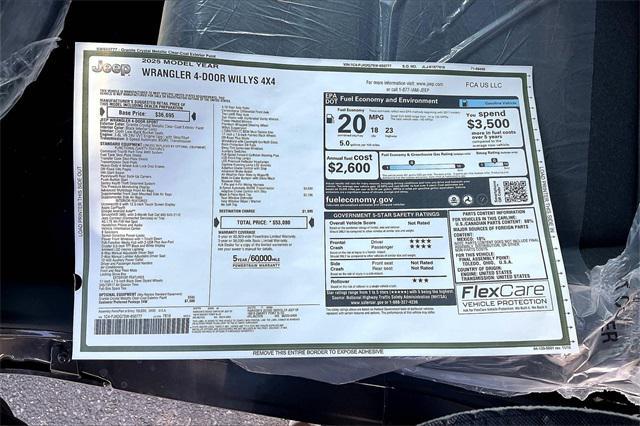 new 2025 Jeep Wrangler car, priced at $49,580