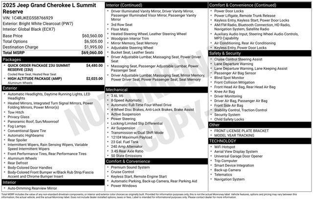 new 2025 Jeep Grand Cherokee L car, priced at $66,560
