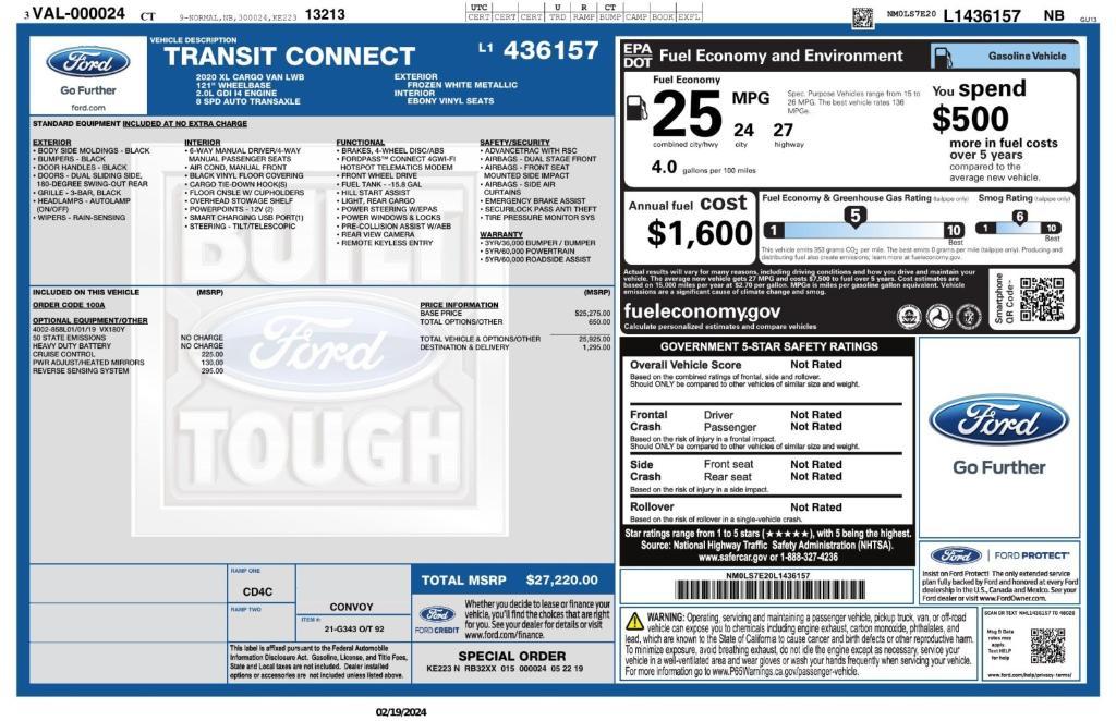 used 2020 Ford Transit Connect car, priced at $20,995