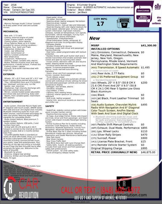 used 2016 Chevrolet Camaro car, priced at $23,450