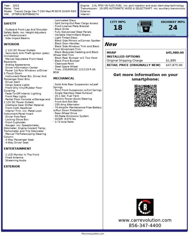 used 2023 Ford Transit-250 car, priced at $36,983