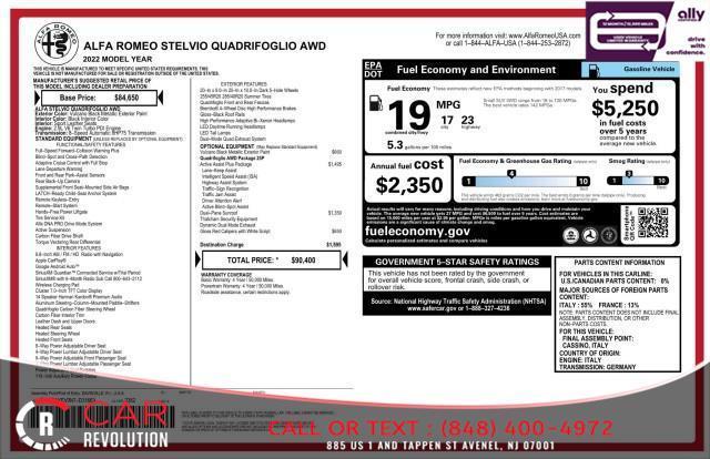 used 2022 Alfa Romeo Stelvio car, priced at $44,999