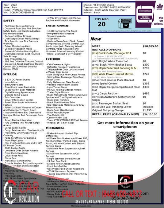 used 2023 Ram ProMaster 2500 car, priced at $27,601