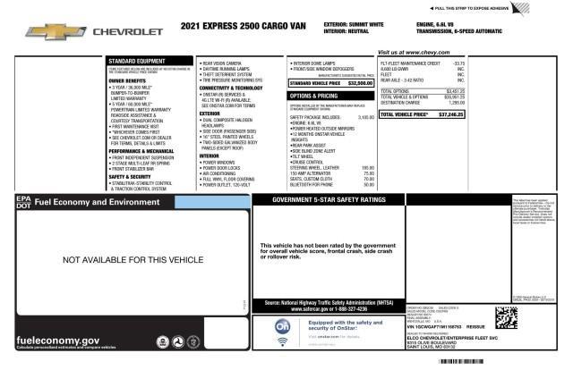 used 2021 Chevrolet Express 2500 car, priced at $18,965