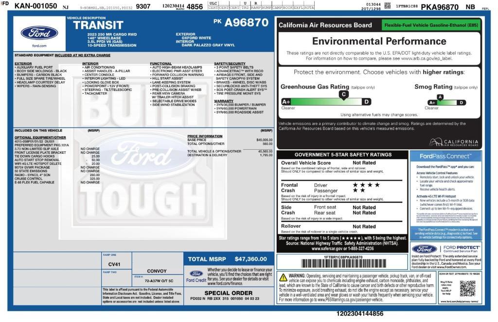 used 2023 Ford Transit-250 car, priced at $38,995
