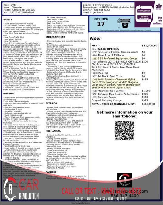 used 2017 Chevrolet Camaro car, priced at $26,991