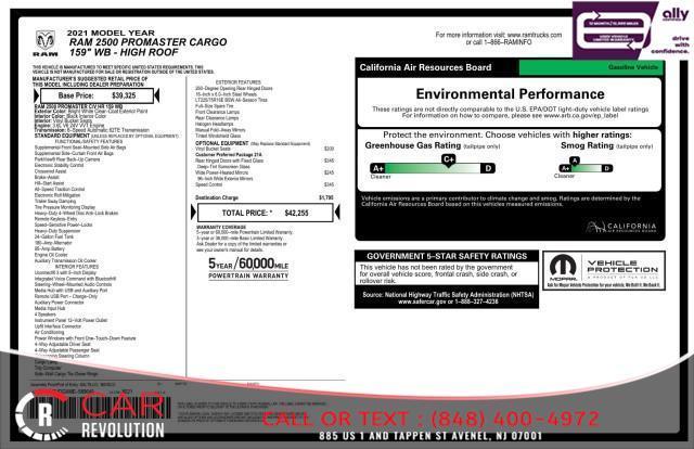 used 2021 Ram ProMaster 2500 car, priced at $22,399