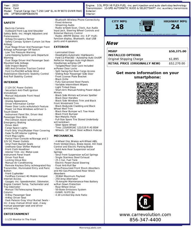 used 2023 Ford Transit-250 car, priced at $36,999