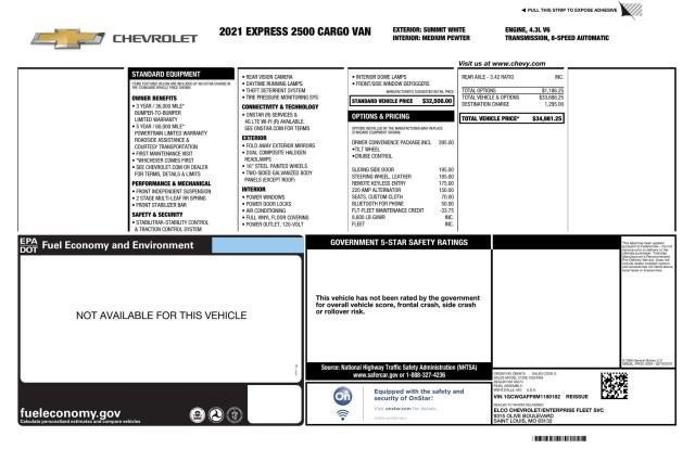 used 2021 Chevrolet Express 2500 car, priced at $17,887