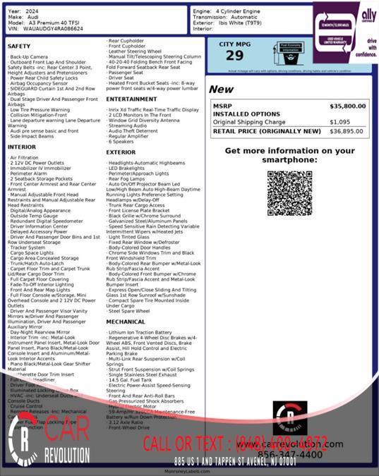 used 2024 Audi A3 car, priced at $26,995