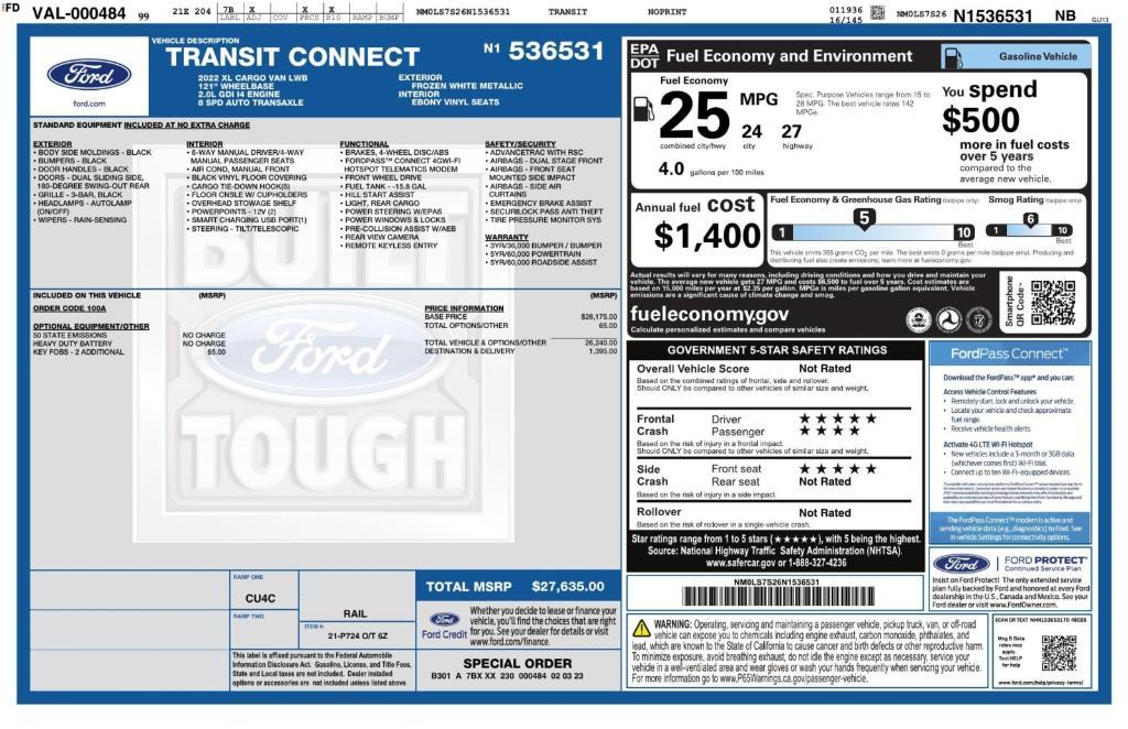 used 2022 Ford Transit Connect car, priced at $25,995