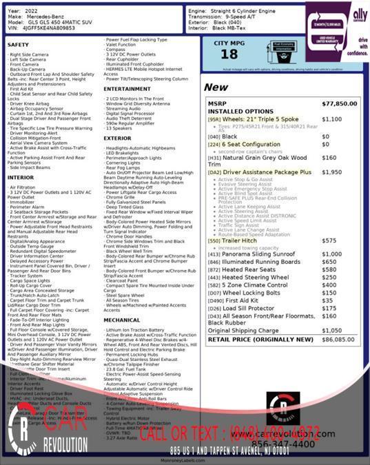 used 2022 Mercedes-Benz GLS 450 car, priced at $47,999