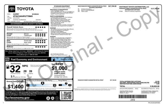 used 2023 Toyota Camry car, priced at $20,885