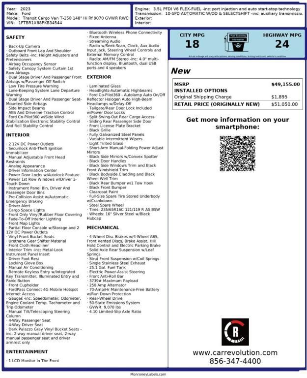 used 2023 Ford Transit-250 car, priced at $36,987