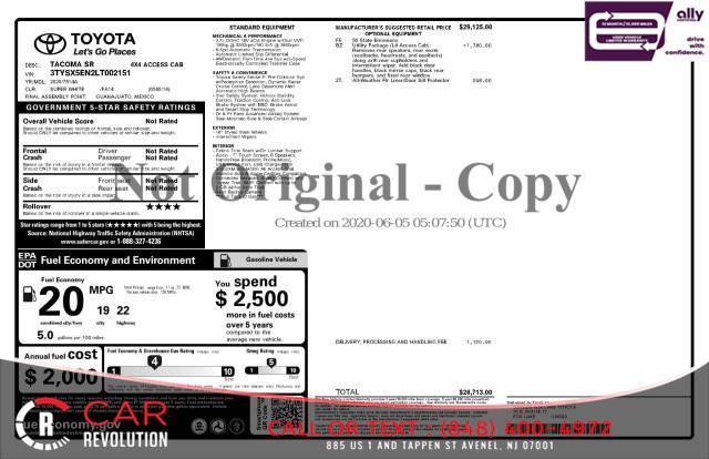 used 2020 Toyota Tacoma car, priced at $23,599