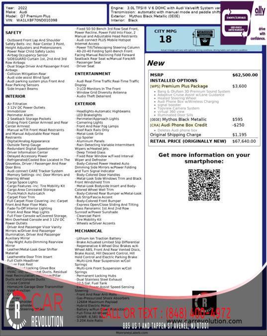 used 2022 Audi Q7 car, priced at $30,580