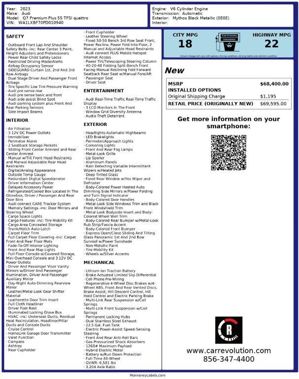 used 2023 Audi Q7 car, priced at $40,995