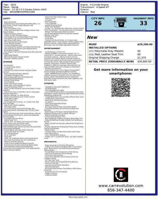 used 2023 Mazda CX-30 car, priced at $21,583