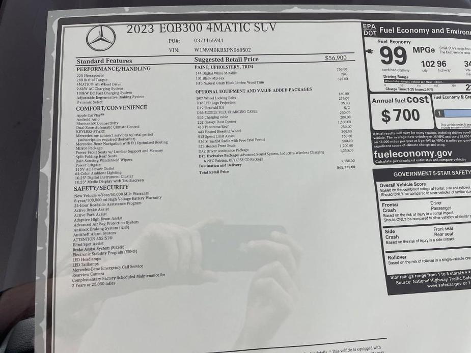 used 2023 Mercedes-Benz EQB 300 car, priced at $61,993