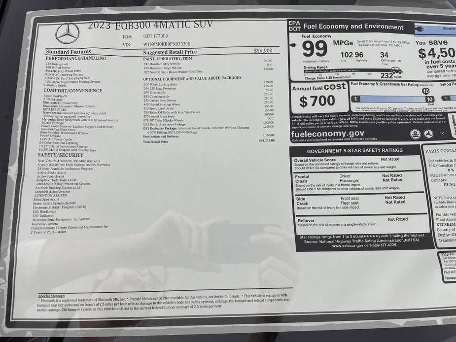 used 2023 Mercedes-Benz EQB 300 car, priced at $56,993