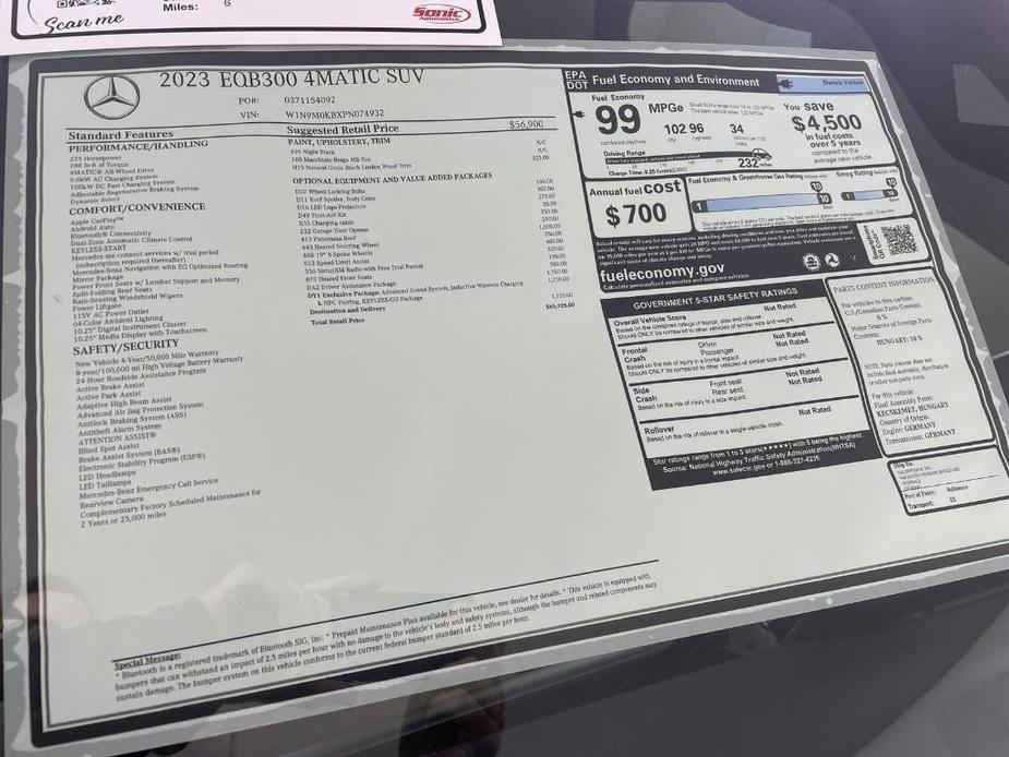 new 2023 Mercedes-Benz EQB 300 car, priced at $66,095