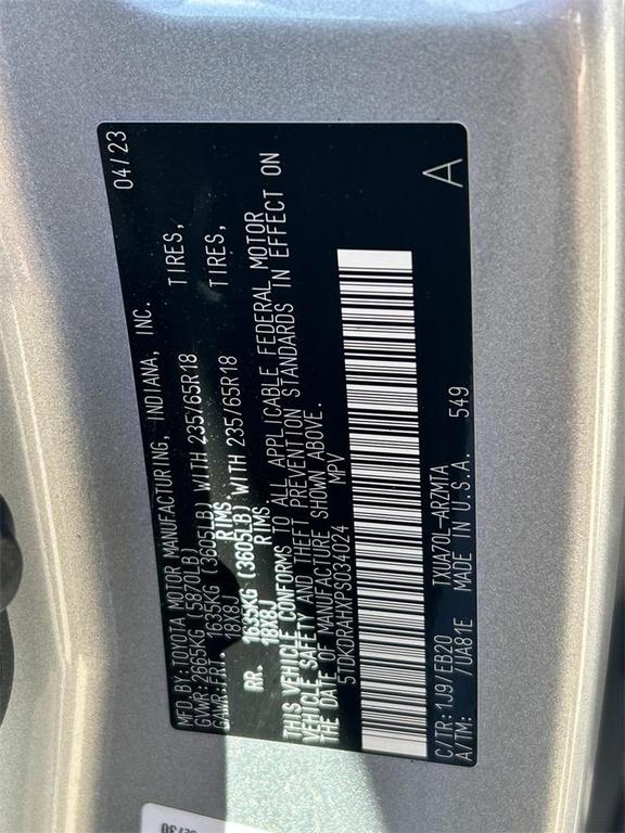 used 2023 Toyota Highlander car, priced at $35,991