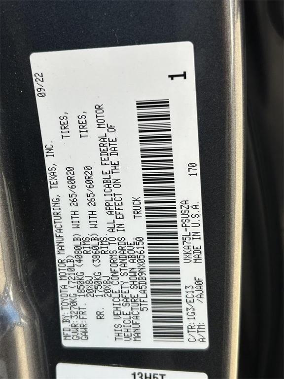 used 2022 Toyota Tundra car, priced at $43,581