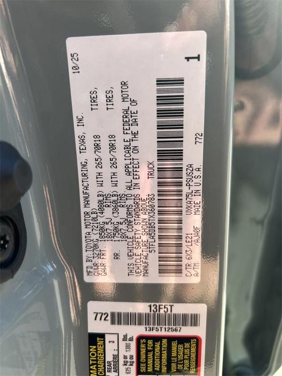 new 2026 Toyota Tundra car, priced at $67,892