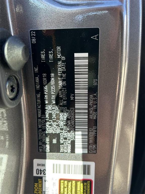 used 2022 Toyota Sienna car, priced at $44,010