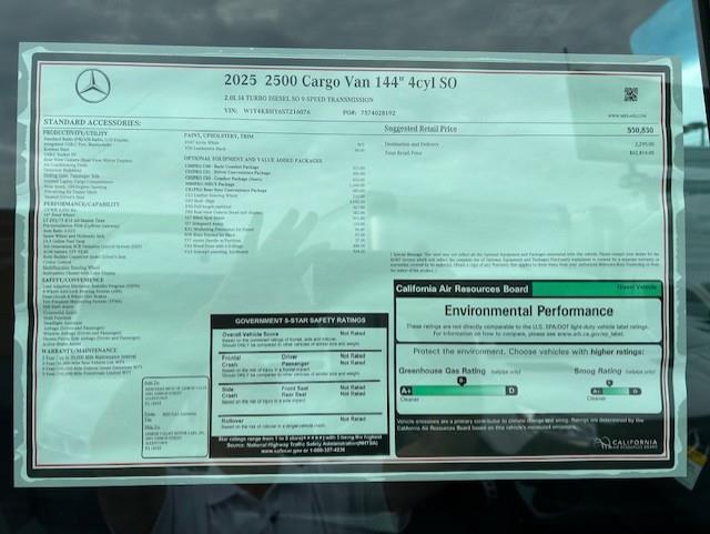 new 2025 Mercedes-Benz Sprinter 2500 car, priced at $58,814