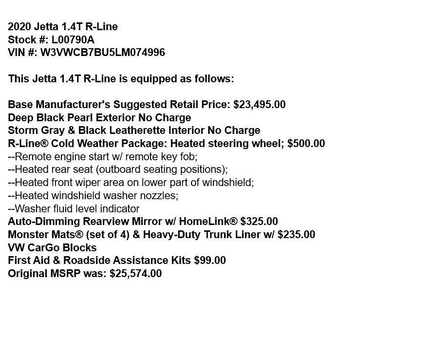 used 2020 Volkswagen Jetta car, priced at $21,995