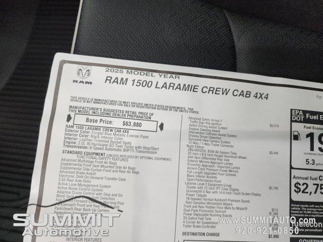 new 2025 Ram 1500 car, priced at $71,597