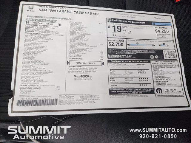 new 2025 Ram 1500 car, priced at $71,597