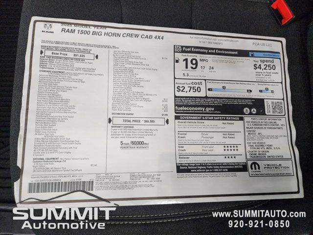 new 2025 Ram 1500 car, priced at $56,412