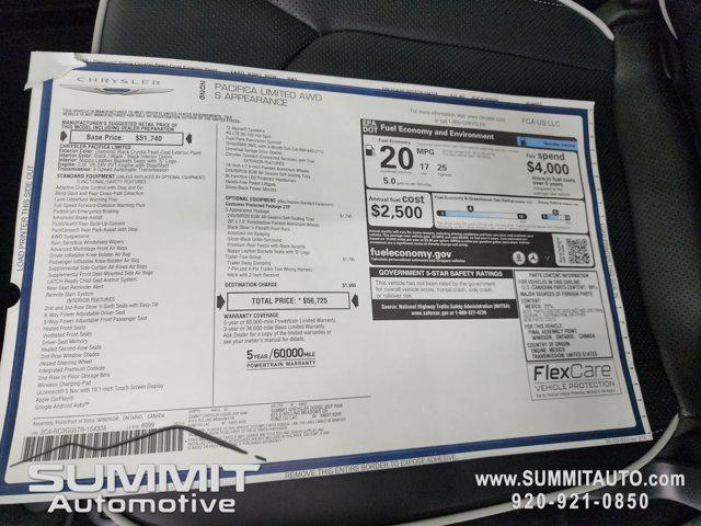 new 2026 Chrysler Pacifica car, priced at $51,225