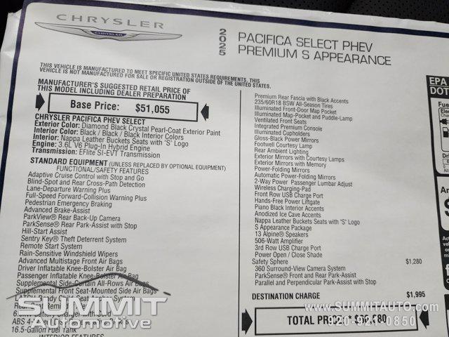 new 2025 Chrysler Pacifica Hybrid car, priced at $53,756