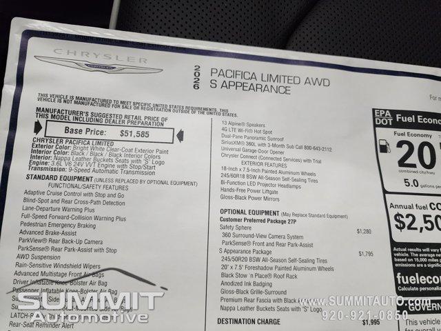 new 2026 Chrysler Pacifica car, priced at $51,655