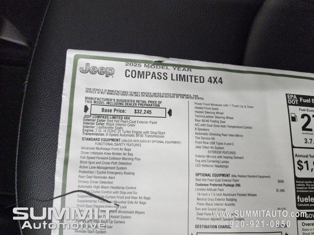 new 2025 Jeep Compass car, priced at $36,810